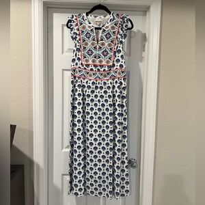 Boden Midi Linen Sleeveless Dress - Size 8